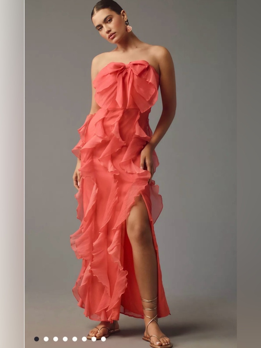 Anthropologie Hutch Strapless Tiered Tulle Maxi Dress size 6 NWT